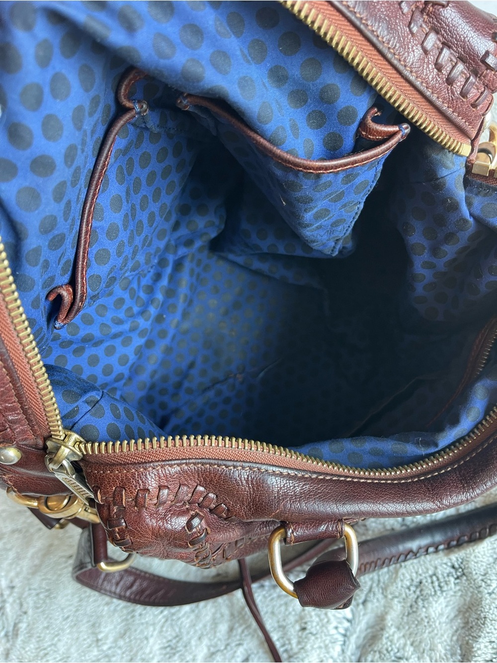 Rebecca Minkoff MBA Brown  Leather Satchel Bag Crossbody Purse - Picture 13 of 15